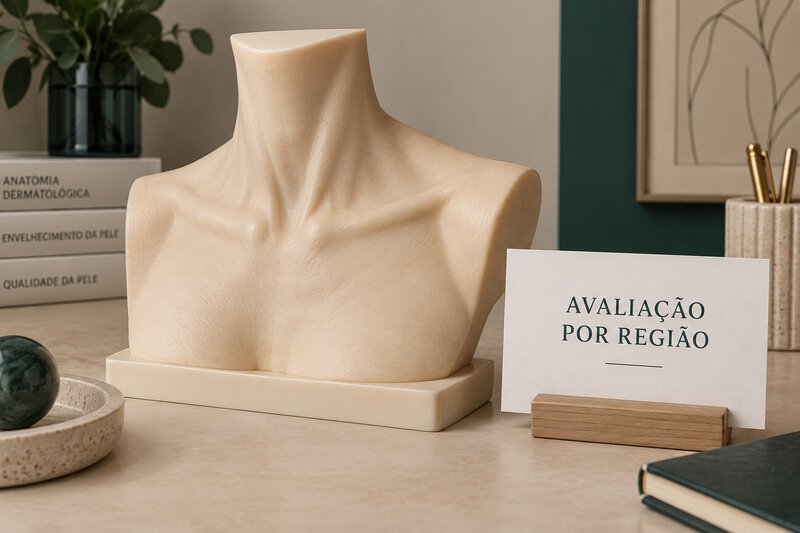 Escultura marfim de pescoço e colo.