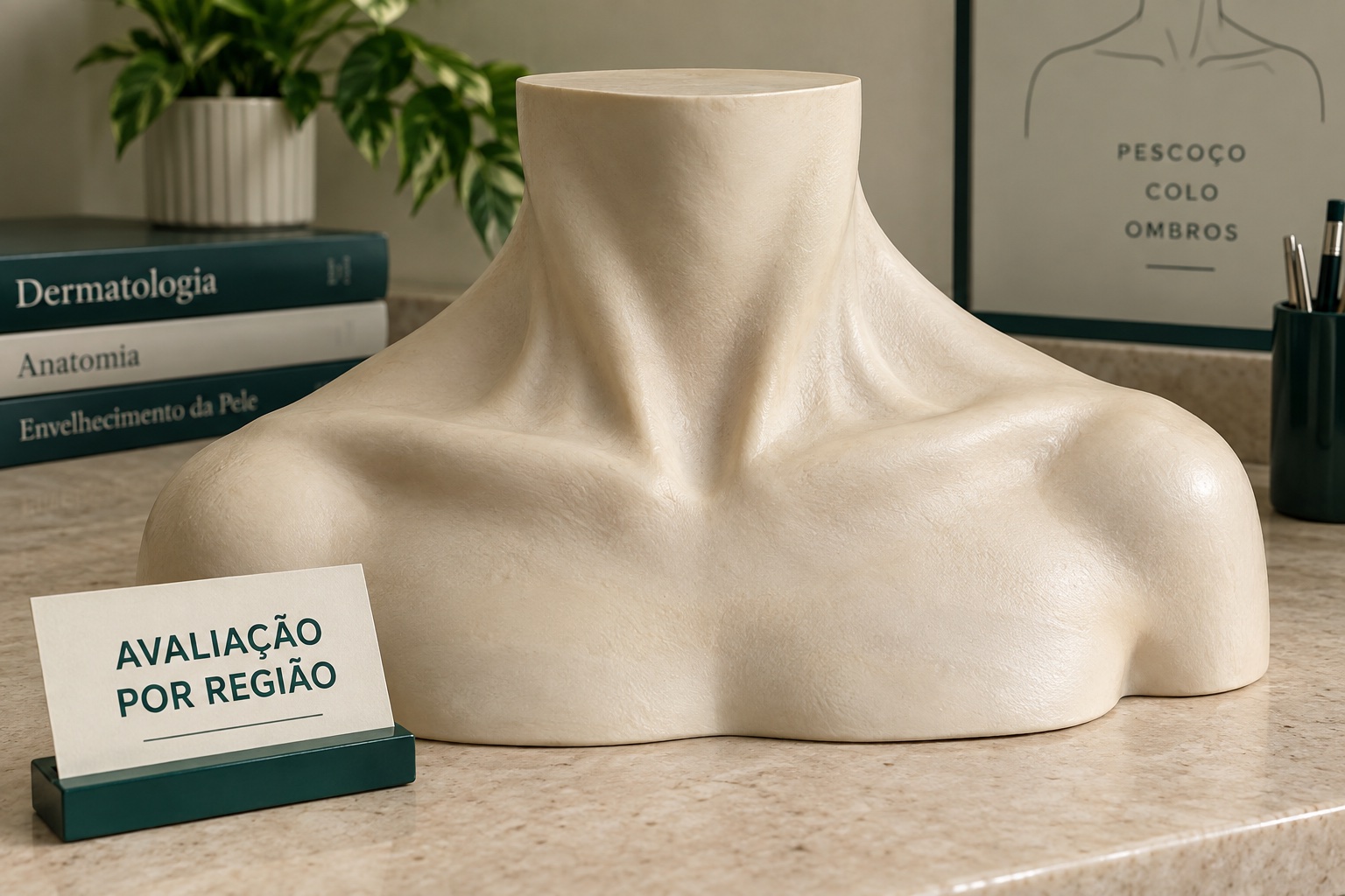 Escultura física de pescoço e colo para ensino.